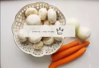 So, peel the onions and carrots and rinse in cold ...