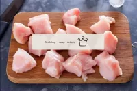 Rinse the chicken fillet with running cold water a...