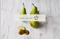 To make the fruit stable, cut the bottom of each p...