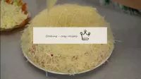 We put solid cheese grated on a coarse grater on t...