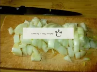 Now cut into small cubes onions. ...