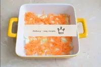 Peel and rinse the onions and carrots. Grate the c...