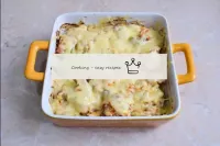 Pork with potatoes and cheese is ready! Serve the ...