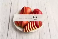 Cut the rest of the apples in half, peel from the ...