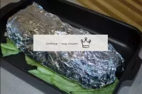 We transfer carbonate in foil into a baking dish o...