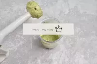 Punch the green avocado to a mashed state. ...