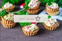 Tartlets with crab sticks cheese and egg...