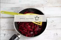 Preheat the sunflower oil and fry the beetroot, an...