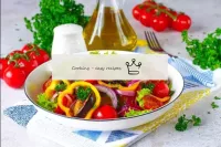 Pour the dressing over the salad and mix gently. T...