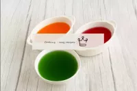 Make the coloured jelly first. Prepare each type o...