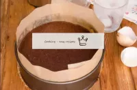 Immediately pour the finished chocolate dough into...