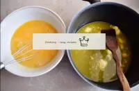 When the butter has almost melted, add an egg mixt...