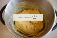 The finished dough will stick to your hands a litt...