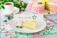 Cut the Flower cake into portions before serving. ...