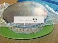 Transfer the cake to a flat dish, it holds its sha...