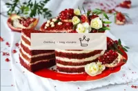 Red velvet cake with cheese cream...