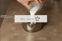 For chocolate cream, pour milk and cream into the ...