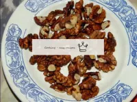 Walnuts rinse well and dry in the microwave. It ta...