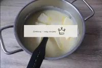 Remove the finished cream from the heat and immedi...