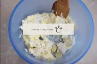 To make the curd dough, mix the soft butter with 1...