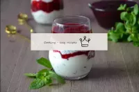 Curd dessert with cranberries and poppy...