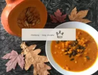 Pumpkin soup with mince...