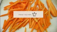 Cut carrots with straws...