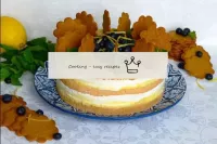 Vanilla cake with lemon kurd and lemon souffle...