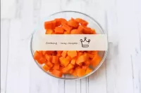 Cut the carrots into the same cubes. ...