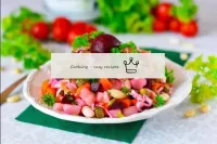 Transfer the finished salad to a dish, sprinkle wi...