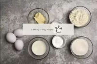 Prepare the products to make the cupcake. Accurate...