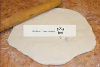 Sprinkle the working surface with flour. Put the d...