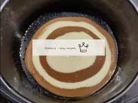 Brush the bottom of the baking tin with a drop of ...