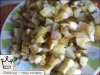 Cut the cucumbers into small cubes. ...