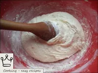 Sift the flour. Mix the yolks with the flour. ...