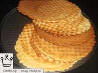 Ready-made waffles are not stacked on top of each ...