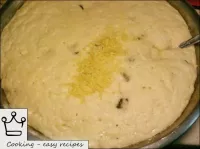 When the dough comes up for the first time, add ze...