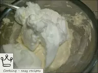 Then carefully add the rest of the whipped protein...