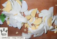 Cool and clean the eggs. Cut two hard-boiled eggs ...