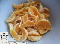 Disassemble the oranges into wedges and remove the...