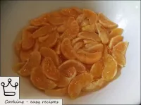 Lower the orange wedges into the boiling syrup, br...