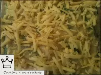 Sprinkle with grated cheese, drizzle with butter. ...