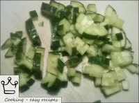 Wash and finely chop the fresh cucumbers. ...