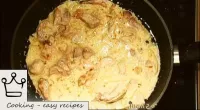 Pour the meat with onion-sour cream sauce, salt (o...