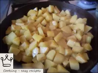 On a medium heat, blush the potatoes in hot oil (o...