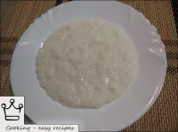 Rice porridge on milk is ready. ...