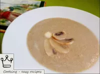 Mushroom puree soup from champignons is ready. Sal...