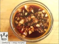 Mix garlic with soy sauce...