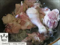 Add pieces of chicken, fry for 5 minutes, stirring...