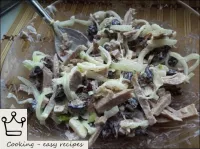 Mix the salad well. Tongue salad, with prunes, is ...